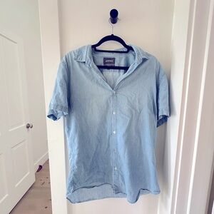 Chambray Denim Button Down T-Shirt